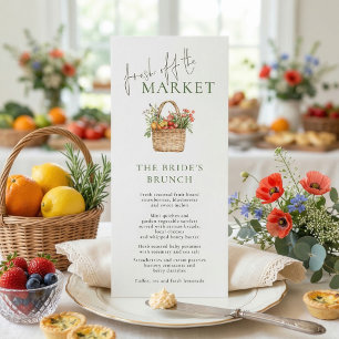 Invitation Menu de Fête de Mariage Frais du Marché