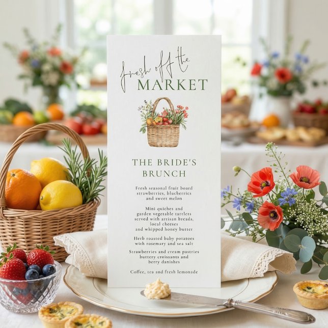 Invitation Menu de Fête de Mariage Frais du Marché (Créateur téléchargé)