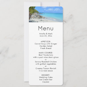 Invitation Menu de la belle plage tropicale turquoise