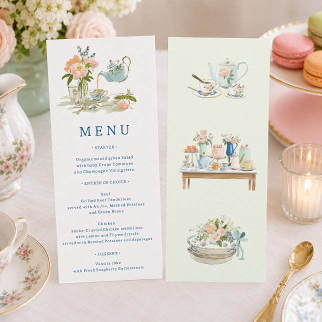 Invitation Menu de la fête de thé pour la mariée  (Créateur téléchargé)