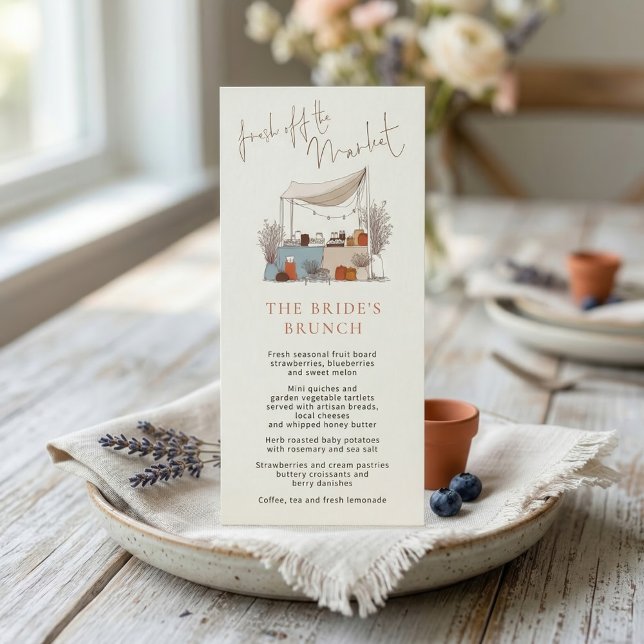 Invitation Menu de la fête prénuptiale Fresh off Market (Créateur téléchargé)