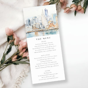 Invitation Menu de mariage à l'aquarelle de paysage de San Fr