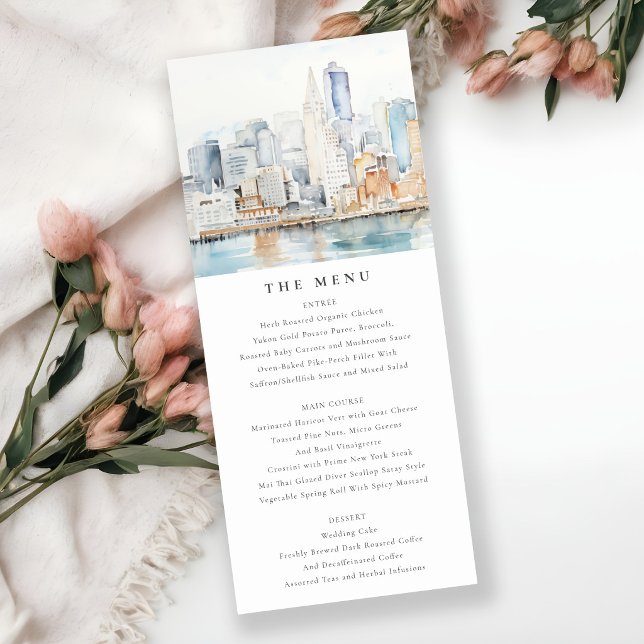 Invitation Menu de mariage à l'aquarelle de paysage de San Fr (Créateur téléchargé)