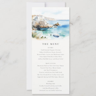 Invitation Menu de mariage à l'aquarelle du paysage de la Pou