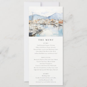 Invitation Menu de mariage à l'aquarelle d'Ushuaia, Argentine