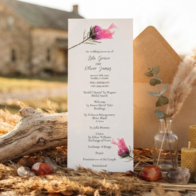 Invitation Menu de mariage Burning Bloom Elegance (Créateur téléchargé)