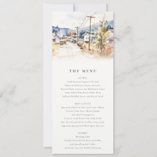 Invitation Menu de mariage paysage d'Asheville, Caroline du N