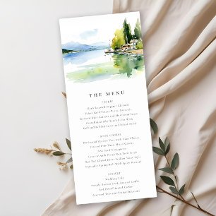 Invitation Menu de mariage paysage du lac Léman Suisse 