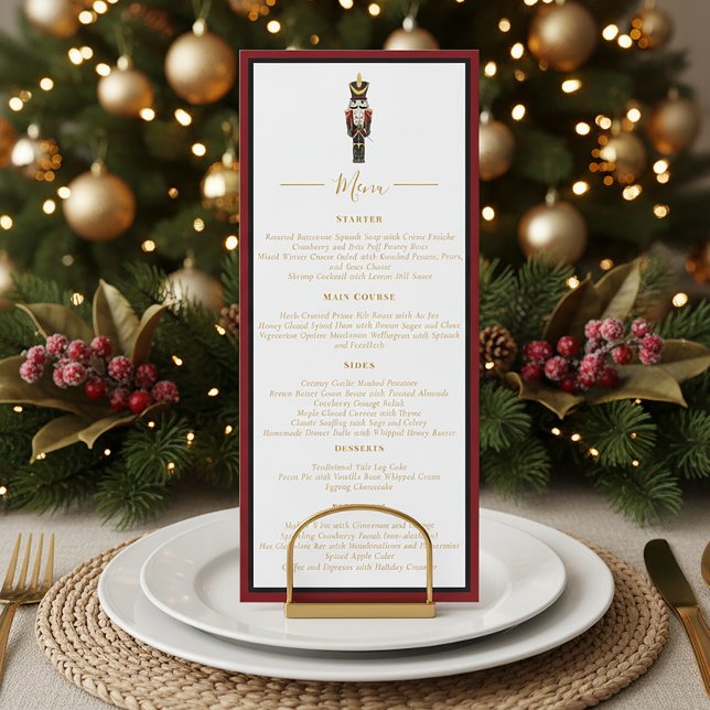Invitation Menu de Noël du dîner de fête de Casse-Noisette ro (Créateur téléchargé)