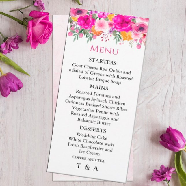 Invitation Menu de printemps Fleur sauvage coloré (perfect for spring and summer #botanical  #elegant #boho #bohemian)