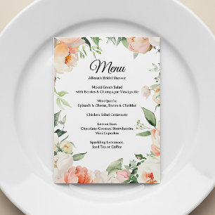 Invitation Menu de salle à manger de mariage floral imprimabl