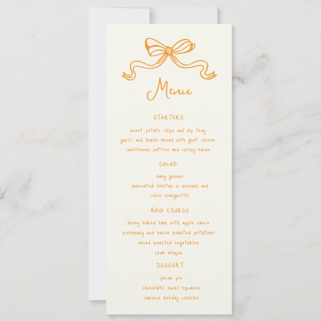 Invitation Menu Dîner Mariage Tiré À La Main Des Vaches Whims (Devant)