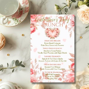 Invitation Menu du brunch de la Saint-Valentine entre copines