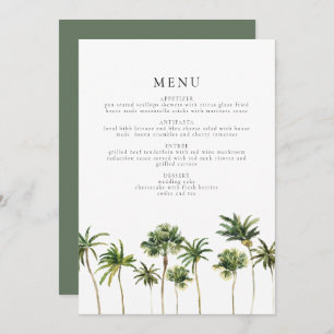 Invitation Menu du dîner minimaliste moderne Tropical Palm Tr