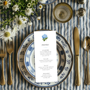 Invitation Menu du millénaire Blue Hydrangea