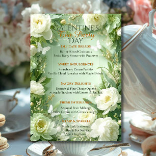 Invitation Menu du thé de Galentine du jardin papillon de sty