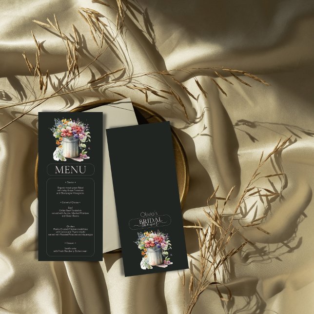 Invitation Menu Fête des mariées Vase Fleurs de Printemps Rom (Créateur téléchargé)