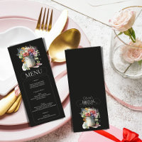 Menu Fête des mariées Vase Fleurs de Printemps Rom