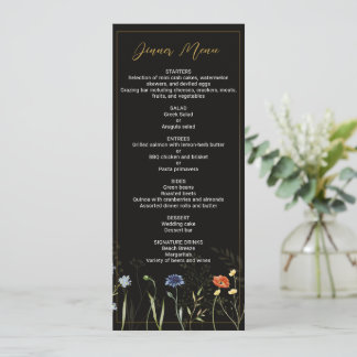 Invitation Menu Fleur Sauvage Bohème Botanique Lunatique