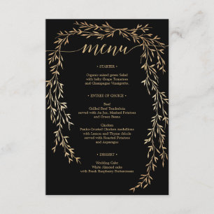 Invitation Menu Glamour Gold Mariage