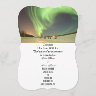 Invitation Menu Lumières du Nord Mariage invités de la mariée