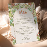 Invitation Menu Mariage Art Nouveau Vintage par Mucha Invitat<br><div class="desc">Carte menu de style Art Nouveau pour votre mariage sur le thème vintage d'Alphonse Mucha dans un design floral, romantique et fantaisiste. Les fleurs victoriennes complètent les polices art déco classiques. Entrez vos informations personnalisées, et vous avez terminé. Si vous souhaitez modifier la conception, cliquez sur le bouton bleu "Customiser"....</div>