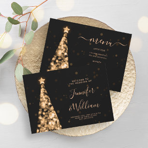 Invitation Menu Mariage d'or de l'arbre de Noël
