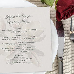 Invitation Menu mariage Modèle Magnolia Fleurs du Sud