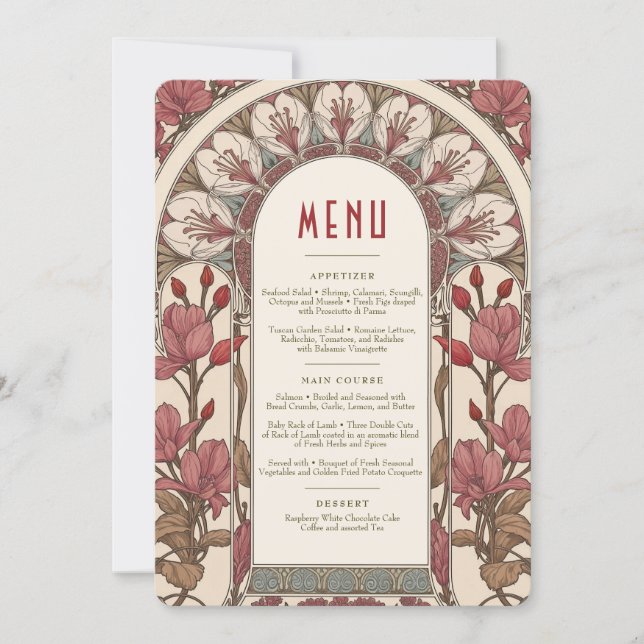 Invitation Menu Mariage Vintage (Devant)
