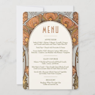 Invitation Menu Mariage Vintage Art Nouveau par Mucha