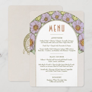 Invitation Menu Mariage Vintage Art Nouveau par Mucha Invitat