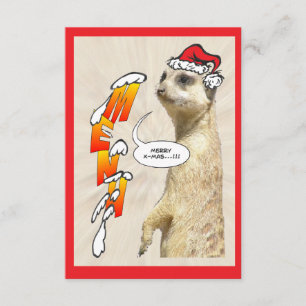 Invitation Menu Meerkat de Noël Furry