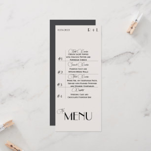 Invitation Menu Minimaliste