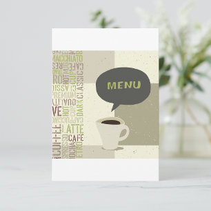 Invitation Menu minimaliste de bar à café