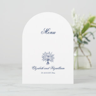 Invitation Menu minimaliste Mariage de bouquet de mariées esq