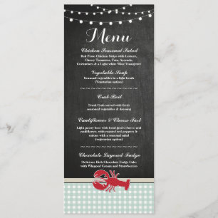 Invitation Menu Réception de Mariage Écrevisses Cuites au Cou