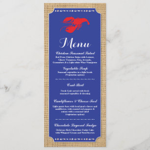 Invitation Menu Réception Mariage Crawfish Boil Lobster Beach