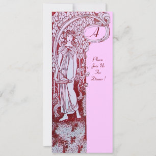 Invitation MENU RESTAURANT MONOGRAM Dîner Brown rose, Brunch