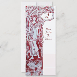 Invitation MENU RESTAURANT MONOGRAMME ,dîner, brunch