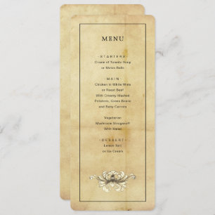 Invitation Menu Style de détresse vintage