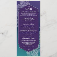 Menu Style de Henna Fête de Bijoux Mariage Récepti