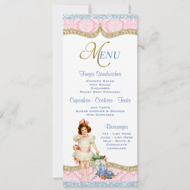 Invitation Menu Tea Party (Devant)