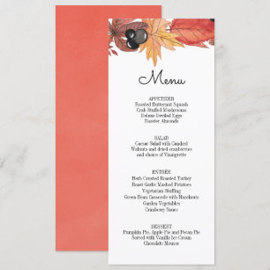 Invitation Menu Thanksgiving de l'automne