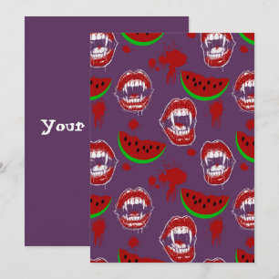 Invitation Menu Vampire Mange Pastèque Violet Summerween &