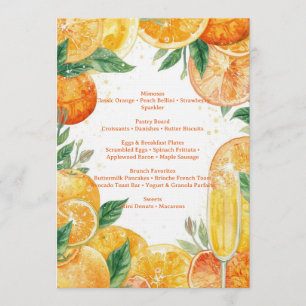 Invitation Menu vibrant de brunch Mimosa – Citron aquarelle