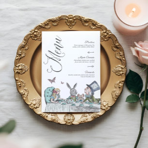 Invitation Menu vintage Alice in Wonderland Tea Party