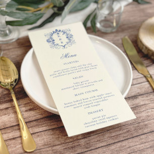 Invitation Menu Vintage Floral Mariage