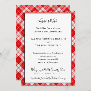 Invitation Menzies Red Clan Tartan Scottish Plaid