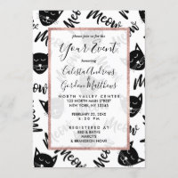 Meow Simple moderne Black White Chats Typographie