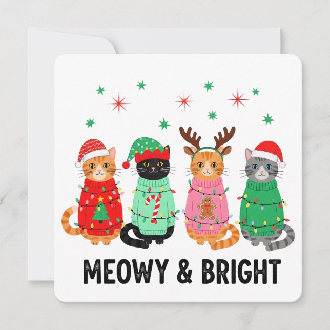 Invitation Meowy Christmas Cat (Devant)
